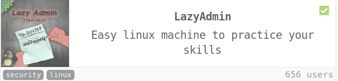 Try Hackme LazyAdmin Walkthrough